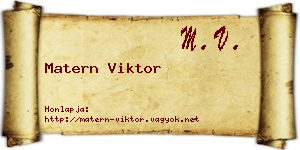 Matern Viktor névjegykártya